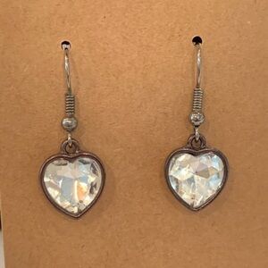 💐.5/25 heart dangle drop crystal earrings